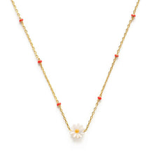 Load image into Gallery viewer, Daisy Enamel Chain Necklace.