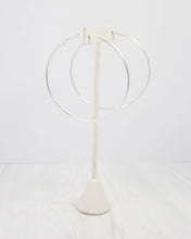 Load image into Gallery viewer, Rugby Latchback Hoop Earring WR Silver
