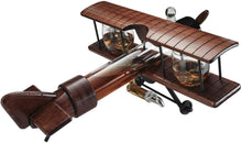 Load image into Gallery viewer, Whiskey Decanter Airplane Set and 2 Airplane Glasses Antique.