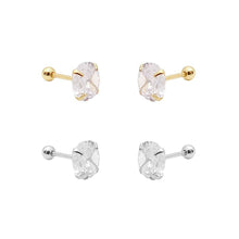 Load image into Gallery viewer, Classic CZ Large Diamond Screw Ball Back Earrings.