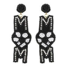 Load image into Gallery viewer, Sport Mom Crystal Beaded Embroidery Earrings.