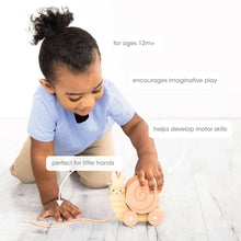 Load image into Gallery viewer, Snail Wooden Pull Toy, Developmental Toys, Nursery Decor.