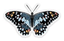 Load image into Gallery viewer, Clear Blue Speckled Butterfly Sticker, 2.5x1.5in.