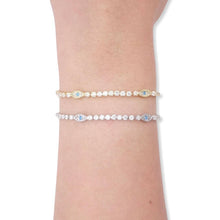 Load image into Gallery viewer, CZ Diamond Tennis Evil Eye Bracelet.