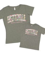 Load image into Gallery viewer, Fayetteville Floral Collegiate Tee | North Carolina Graphic Shirt | Local Boutique Apparel | Reverie Exclusive