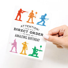 Load image into Gallery viewer, Direct Order Army Men Birthday Greeting Card.