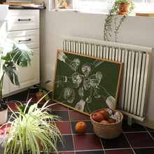 Load image into Gallery viewer, Bar Cart Wall Art Print | Cheers Hands Green | Home Decor.