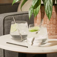 Load image into Gallery viewer, Warren™ Reusable Gunmetal-Plated Lowball Straws - Set of 6.