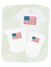 Load image into Gallery viewer, Red, White & Bloom Floral Flag Tee | Fourth of July Shirts
