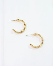 Load image into Gallery viewer, Allene Clover and Crystal Hoop Gold