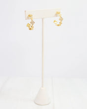 Load image into Gallery viewer, Allene Clover and Crystal Hoop Gold
