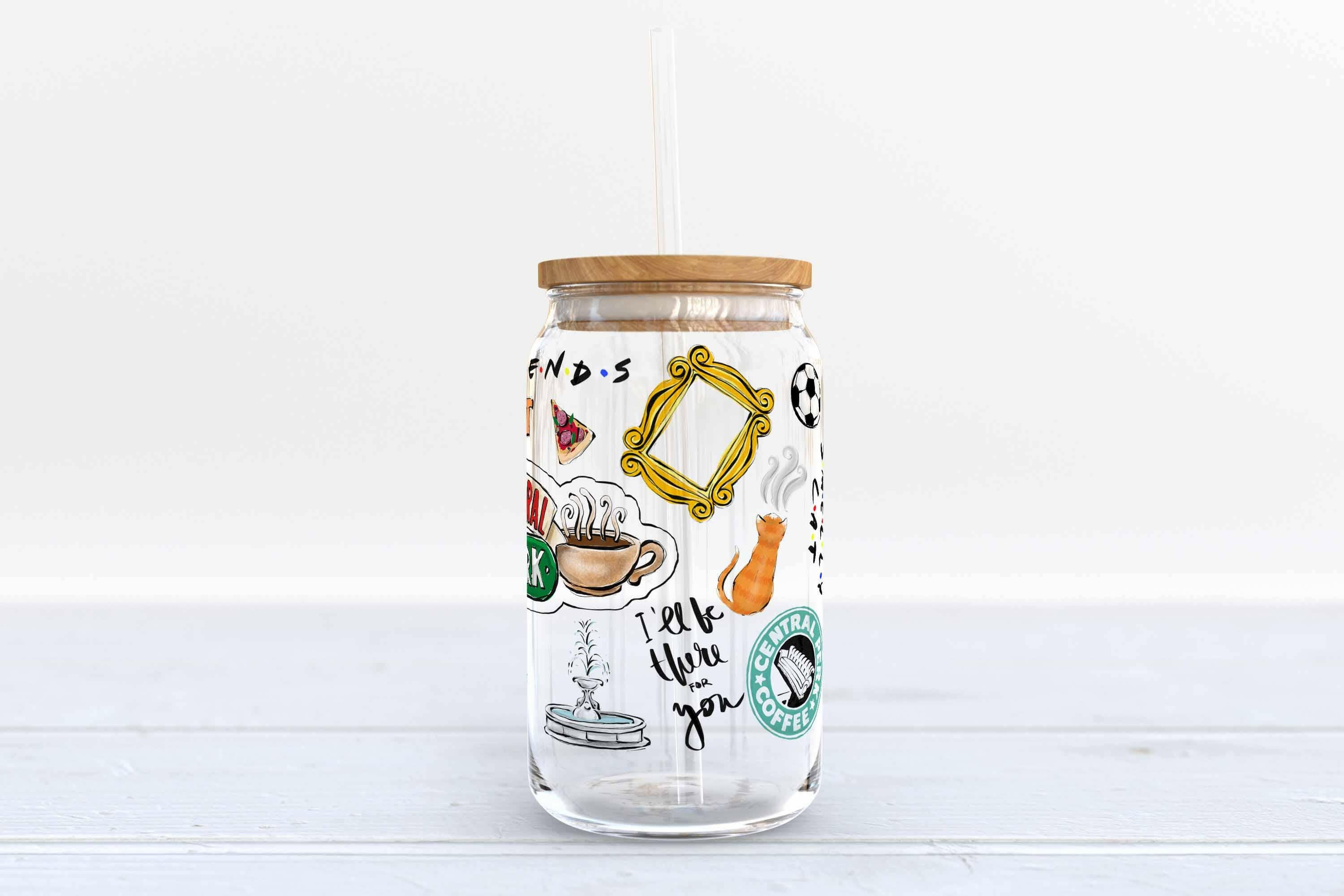 Friends Glass Can Cup with Bamboo Lid and Reusable Straw – Reverie Goods &  Gifts