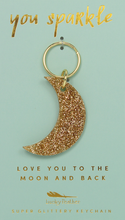 Load image into Gallery viewer, Glitter Keychain  - MOON.