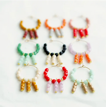 Load image into Gallery viewer, Colorful Little Gold Filled Hoops.