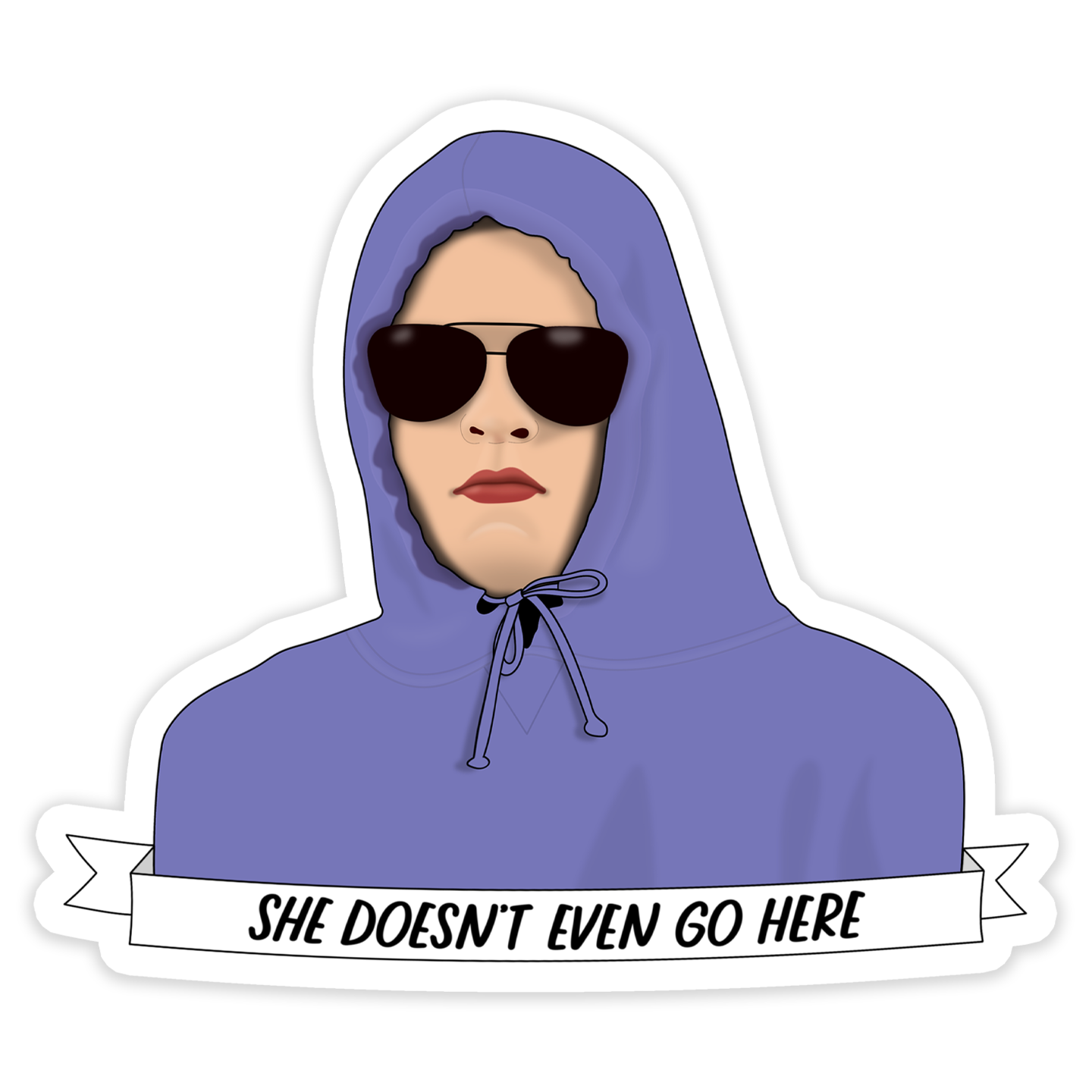 Mean Girls Damian She Doesn't Even Go Here Sticker Reverie Goods & Gifts