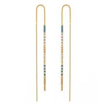 Load image into Gallery viewer, Miyuki Seed Bead Threader Earrings in Sky.