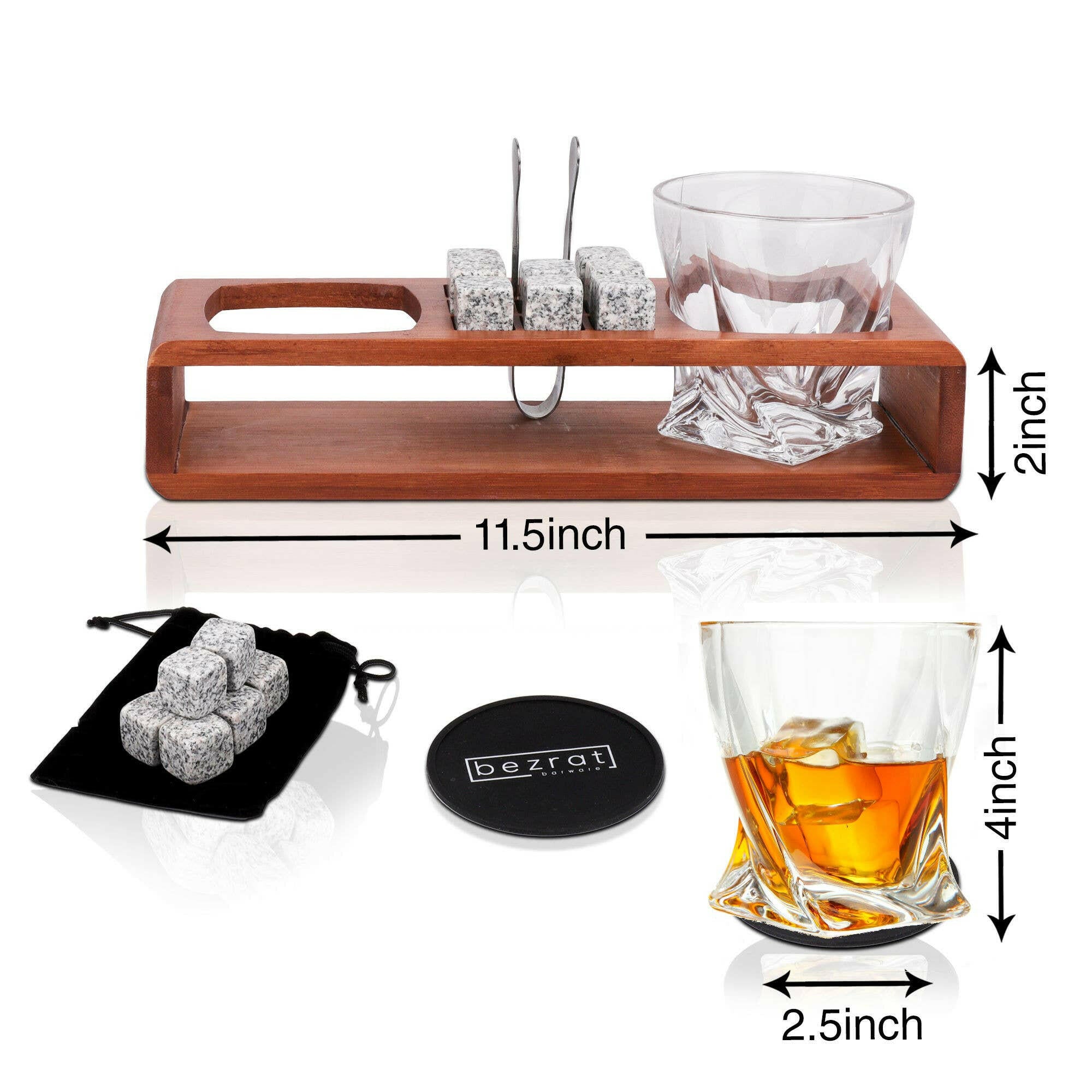 Bezrat Whiskey Glasses and Liquor Decanter Set