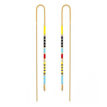 Load image into Gallery viewer, Miyuki Seed Bead Threader Earrings in Fiesta.