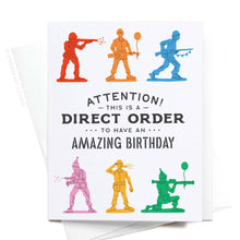 Load image into Gallery viewer, Direct Order Army Men Birthday Greeting Card.