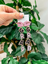 Load image into Gallery viewer, Beaded &#39;Grad&#39; Dangle Earrings.
