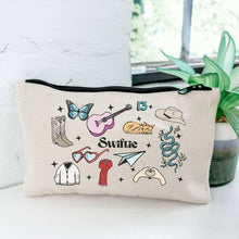 Load image into Gallery viewer, Swiftie Collage - Canvas Zipper Pouch - Swiftie Gift, Eras.
