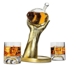 Load image into Gallery viewer, Football Decanter with 2 Football Whiskey &amp; Wine Glasses.
