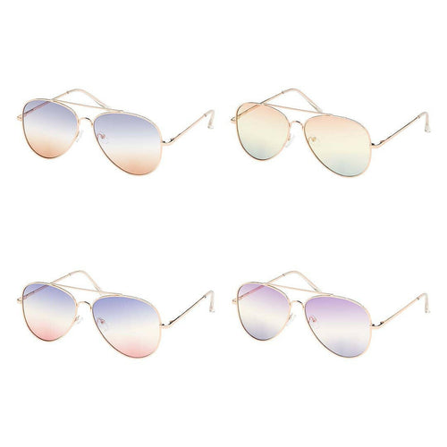 Gold Aviator Mirror Sunglasses - Weekend Collection, Unisex.