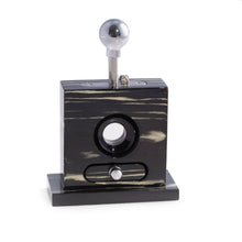 Load image into Gallery viewer, Lacquered "Ebony" Wood and Stainless Steel Table Top.
