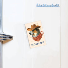 Load image into Gallery viewer, Howldy Cowboy Dog Rectangle Magnet
