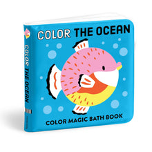 Load image into Gallery viewer, Color the Ocean Color Magic Bath Book.
