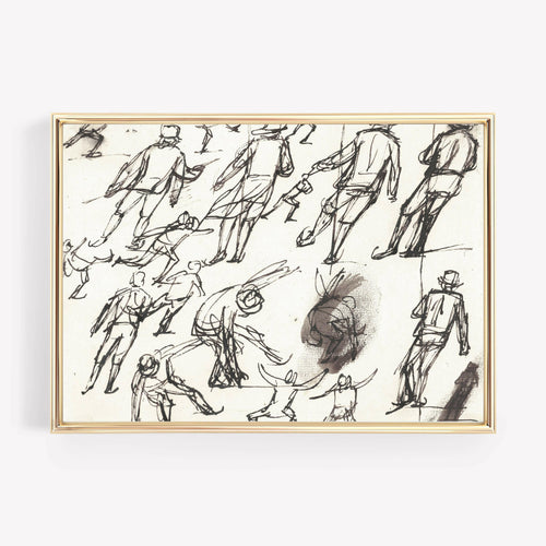 Vintage Christmas Wall Art Print | Winter Skaters.