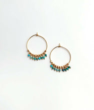 Load image into Gallery viewer, Turquoise Bohemian Hoops | Boho Hoops.
