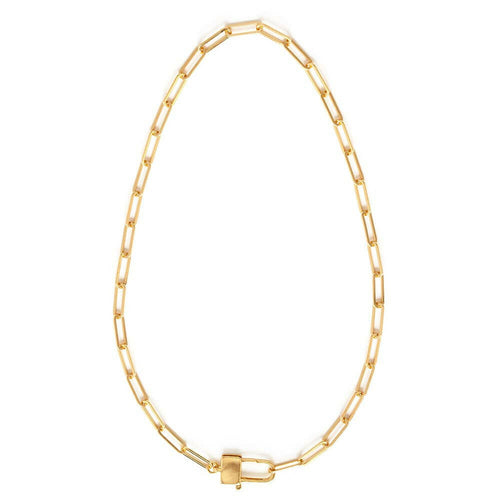 Paperclip Chain, Padlock Clasp Statement Chain.