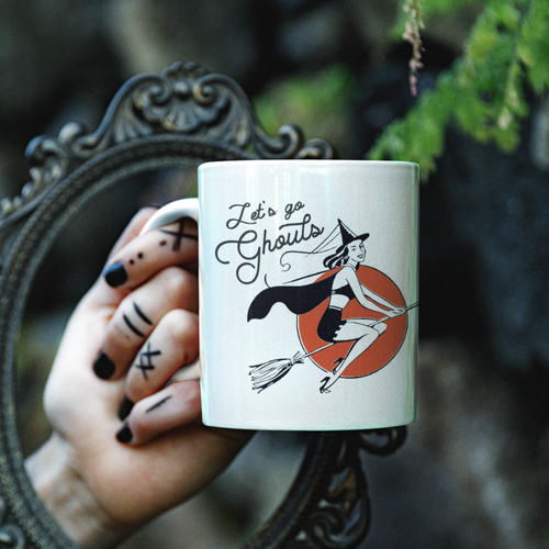 Let's Go Ghouls Halloween Ceramic Mug.