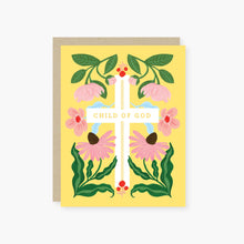 Load image into Gallery viewer, floral child of God baptism, first communion card

