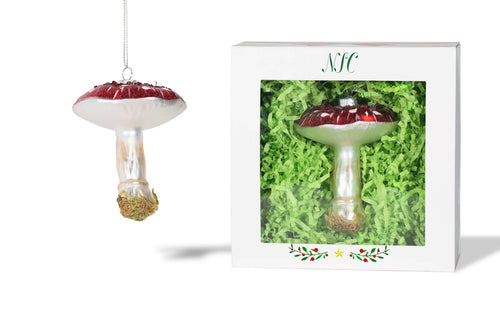 North Star Christmas | Mushroom Glass Ornament.