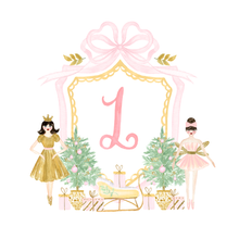 Load image into Gallery viewer, Nutcracker Ballerina Monogram Ornament | Pink &amp; Gold Mirror Christmas Ornament

