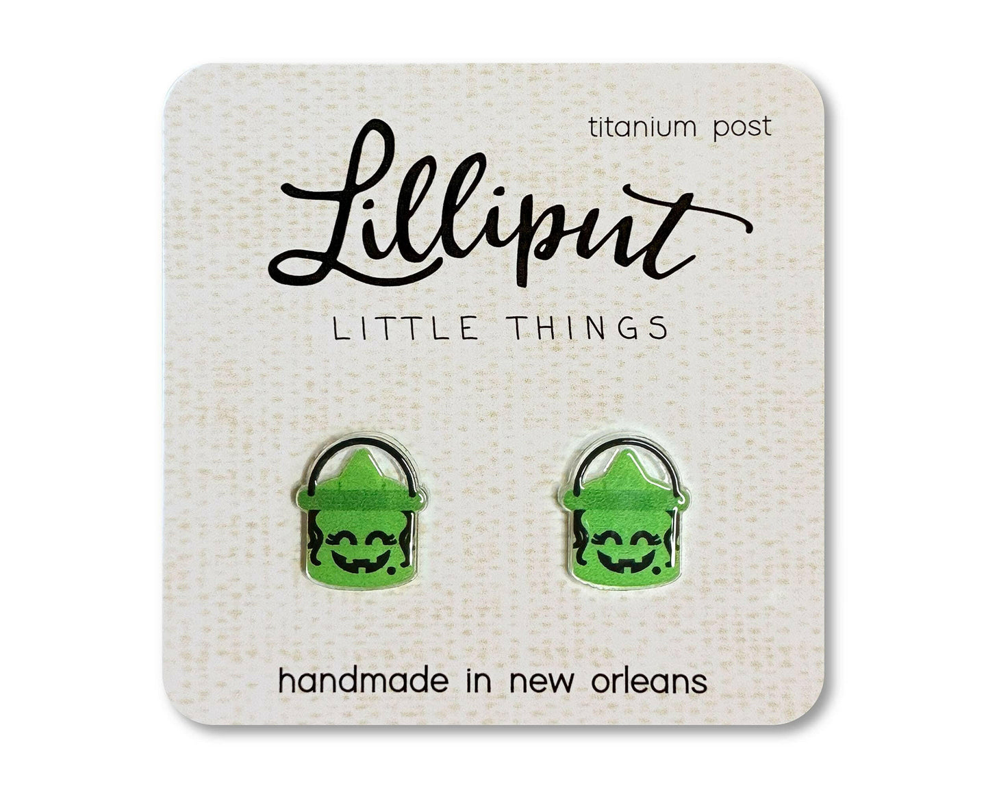 Retro Treat Bucket Earrings - Witch // Halloween Earrings.