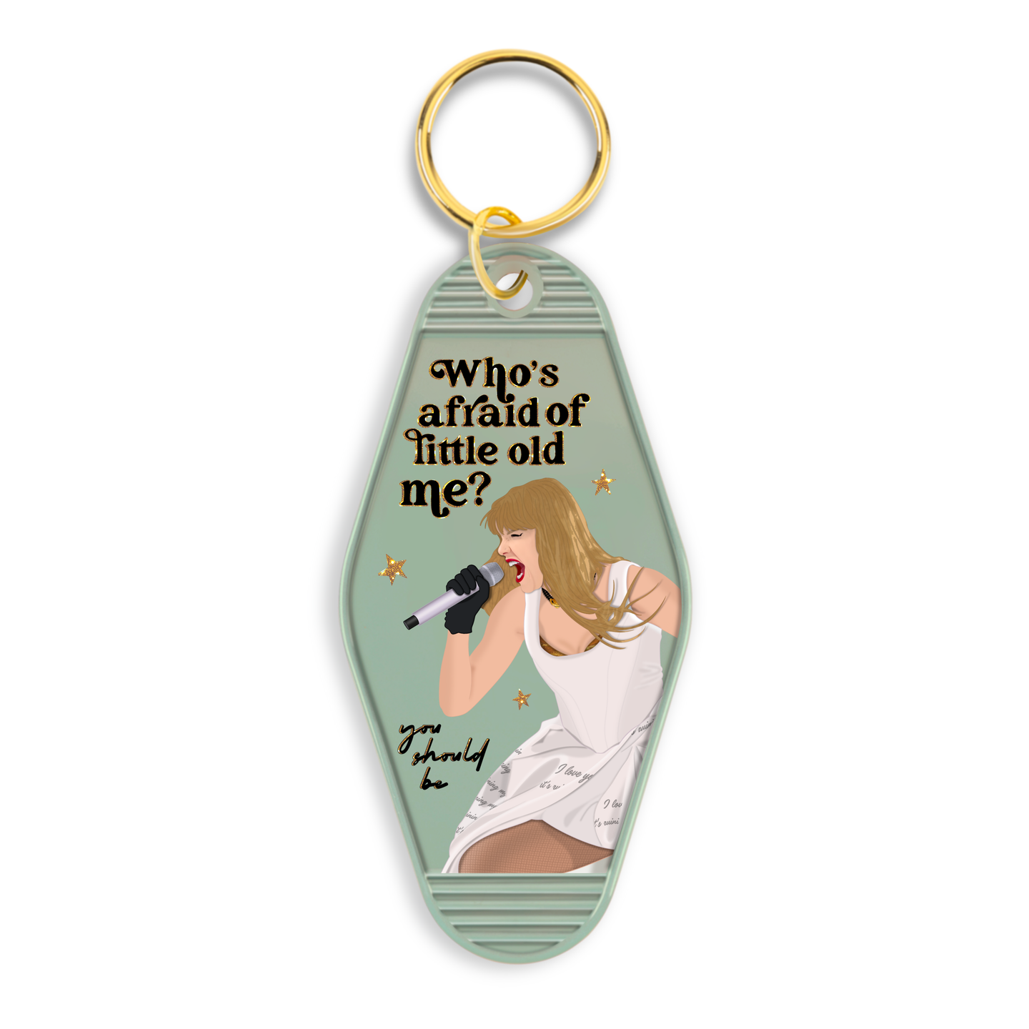 Taylor Swift Who's Afraid of Little Old Me Motel Keychain.