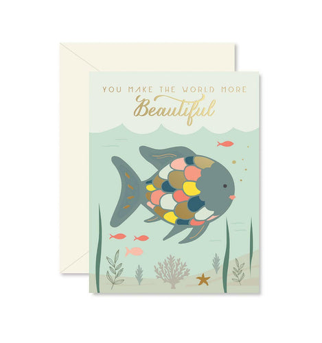 Rainbow Fish Encouragement Greeting Card.