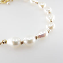 Load image into Gallery viewer, Baby Baroque Pearl Bracelet on large Paperclip Chain
