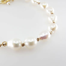 Load image into Gallery viewer, Baby Baroque Pearl Bracelet on large Paperclip Chain.

