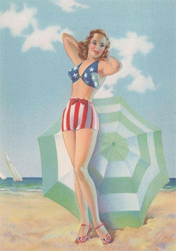 Pinups / Girlie - Vintage Image, Art Print.