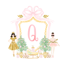 Load image into Gallery viewer, Nutcracker Ballerina Monogram Ornament | Pink &amp; Gold Mirror Christmas Ornament
