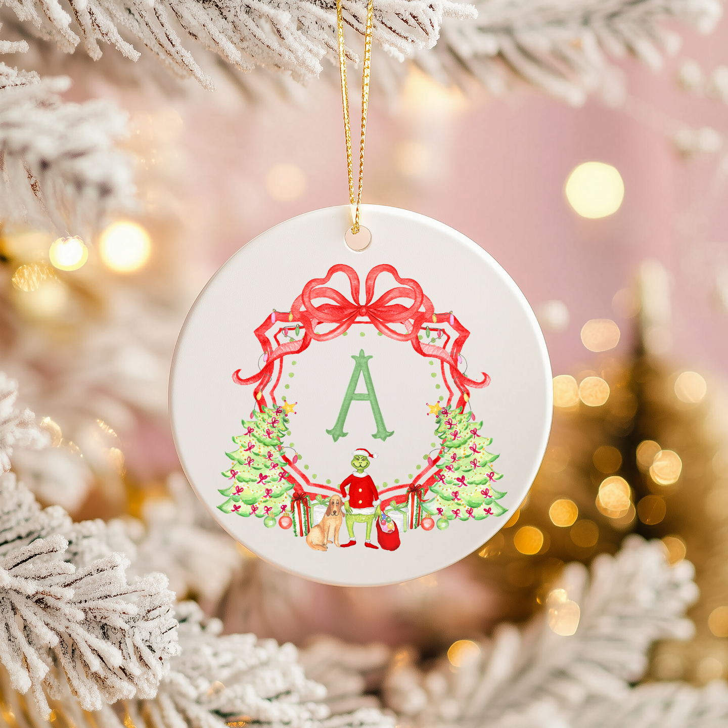 The Mean One Monogram Ornaments