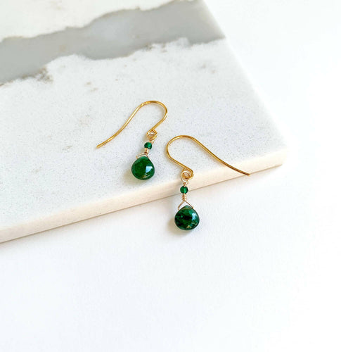 Petite Emerald Earrings.