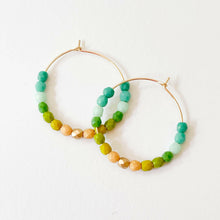 Load image into Gallery viewer, Colorful Gold Filled Ombre Hoops.
