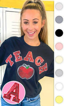 Load image into Gallery viewer, Teach Apple Sequin Graphic T-Shirt.
