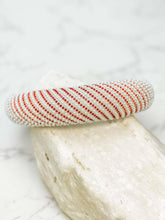 Load image into Gallery viewer, Pearl &amp; Rhinestone Striped Padded Headbands.
