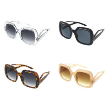 Load image into Gallery viewer, Retro Large Square Temple Detail Rose Sunglasses.
